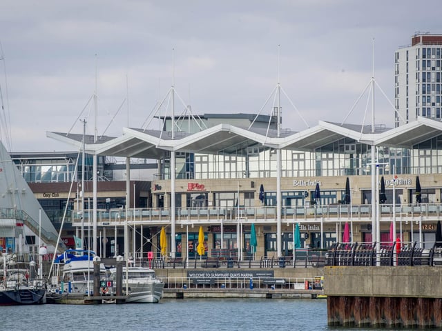 What Gunwharf Quays looked like during the lockdown.