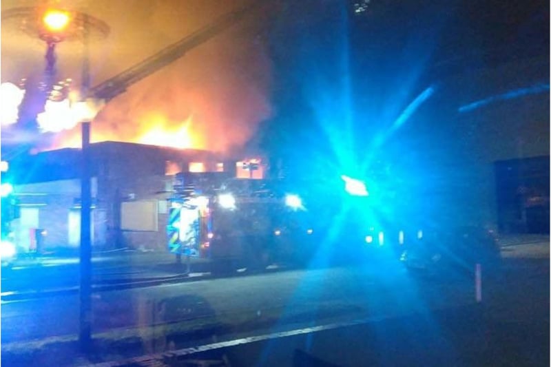 Fire rages at Doncaster's Clay Lane Club.