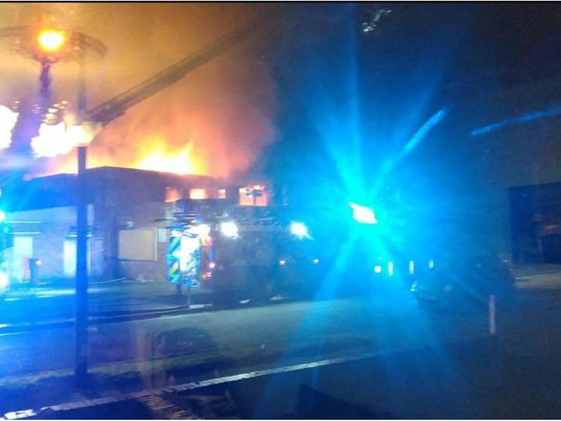 Fire rages at Doncaster's Clay Lane Club.