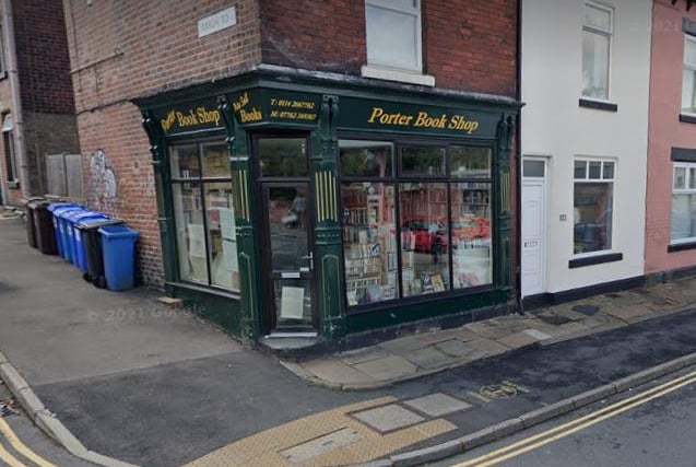 Located at 227 Sharrow Vale Road, the Porter Book Shop has a rating of 4.4, based on 56 Google reviews. It is described as being 'charming' and 'special,' with 'exemplary service' and a 'good range of quality secondhand books'.