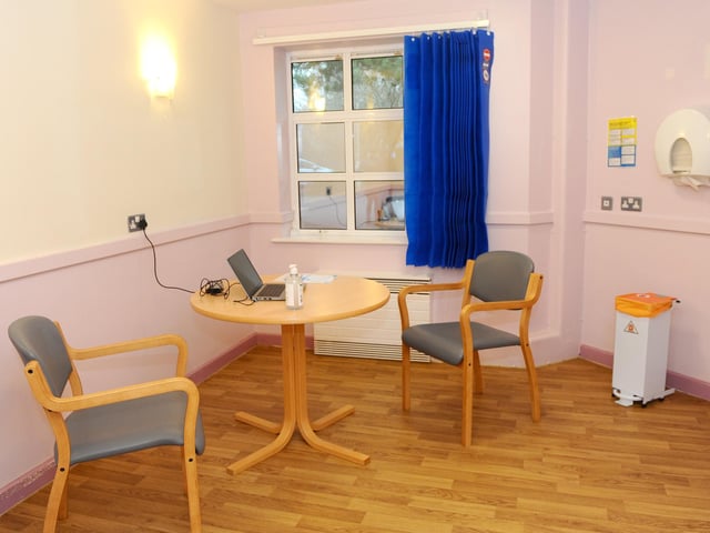 The Portsmouth NHS Covid-19 Vaccination Centre at Hamble House based at St James Hospital is set to open on Monday, February 1.Pictured is: A single use room used for assessments and vaccinations.Picture: Sarah Standing (310121-1800)