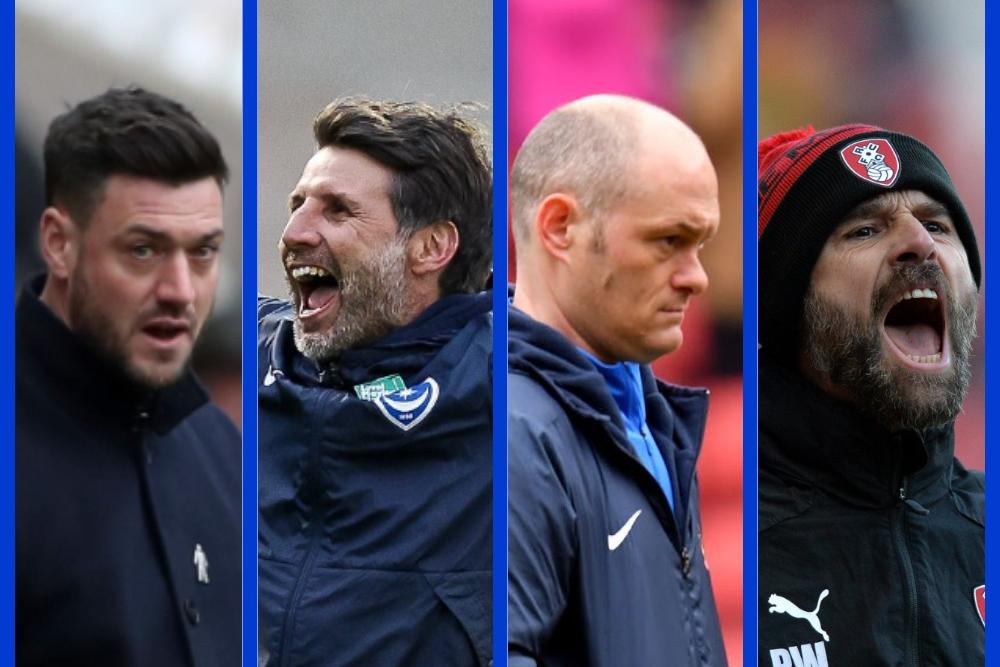 From left: Johnnie Jackson, Danny Cowley, Alex Neil, Paul Warne