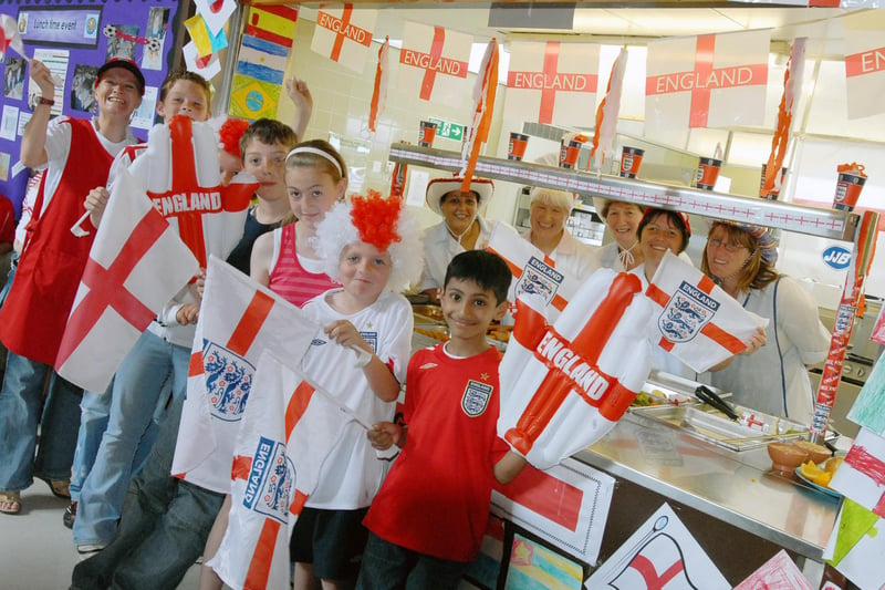 It's football fever day at the school in 2006. Recognise anyone?
