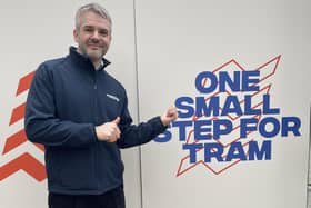 Oliver Coppard celebrating the Supertram getting back to public control earlier this year