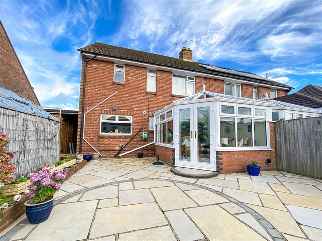 This three bedroom semi-detached house in Foxbury Grove, Portchester, is on the market for £300,000. It is listed by Castles.