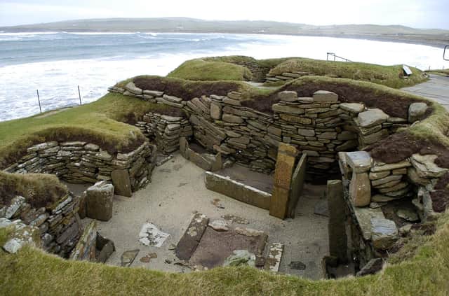The 5,000 year old village of Skara Brae on the West Mainland, Orkney.