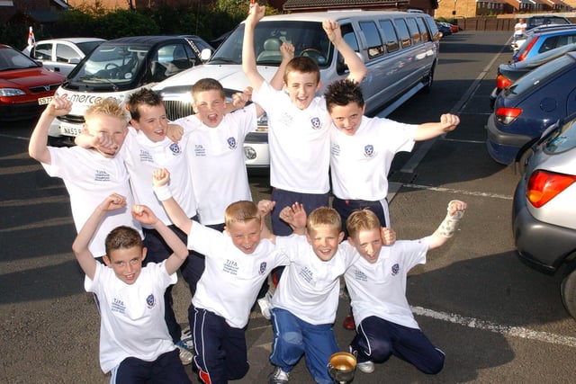 These Greatham FC members look delighted with their limo ride in 2004. Who can tell us more about the occasion?