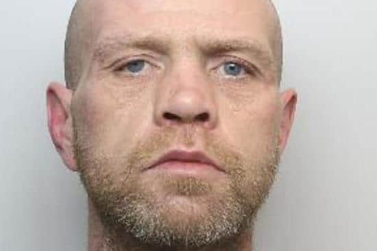 Pictured is Bradley Wollerton, aged 42, of Eldon Street North, Barnsley, who was sentenced to two years and four months of custody after he pleaded guilty to burglary at a property on Carlton Road, Barnsley.