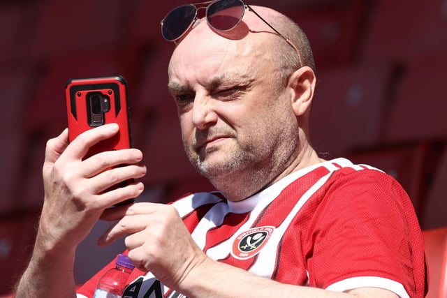 A Sheffield United fan before the Sky Bet Championship match at Bramall Lane