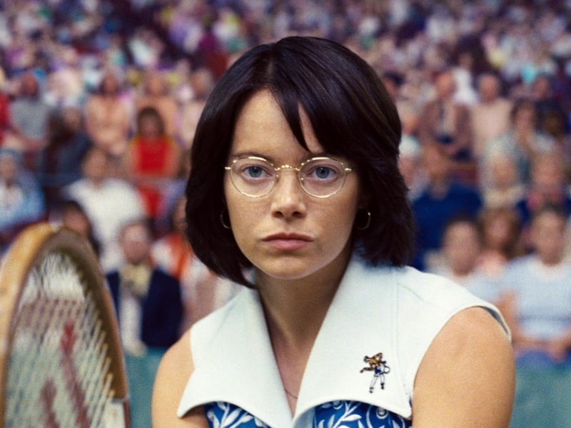 Stone was highly praised for her role of Billie Jean King in the critically acclaimed sports drama Battle of the Sexes.