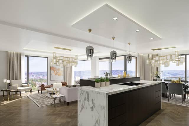 This open plan apartment is bright and airy.