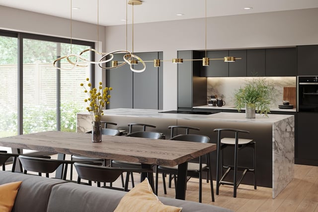 The open-plan kitchen, dining and living room will be a tremendous space for families to be together doing all sorts of things.