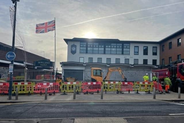 Works underway at Hoyland Town Square