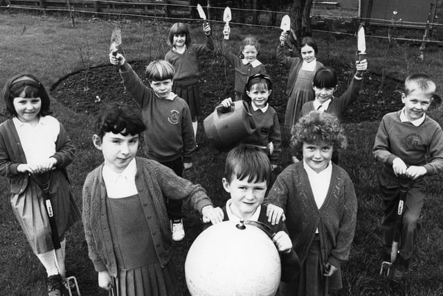 Pupils at Highfield Infant School were pictured n April 1993 taking part in a new countryside scheme. Can you spot anyone you know?