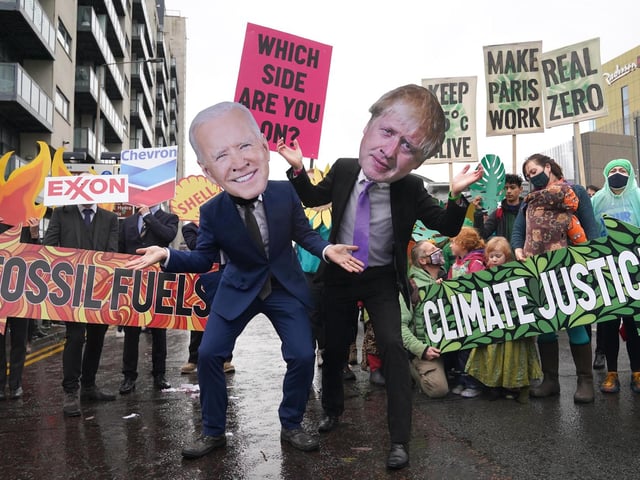 Protests during the official final day of the Cop26 summit in Glasgow.