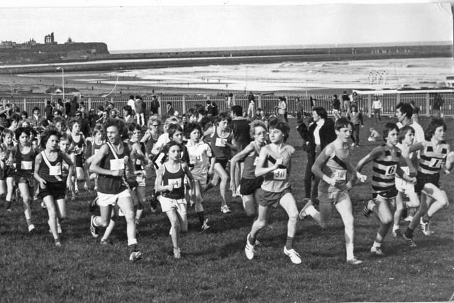 The start of the junior boys' event in the South Shields Harriers' cross country races in October 1976. Were you there?