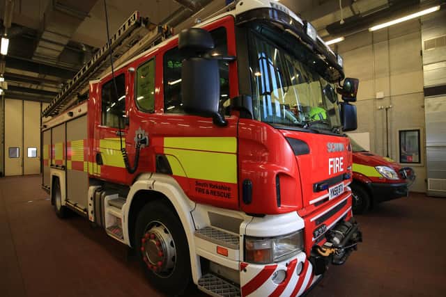 Firefighters are dealing with a blaze at a pizza shop in Heeley, Sheffield, this morning