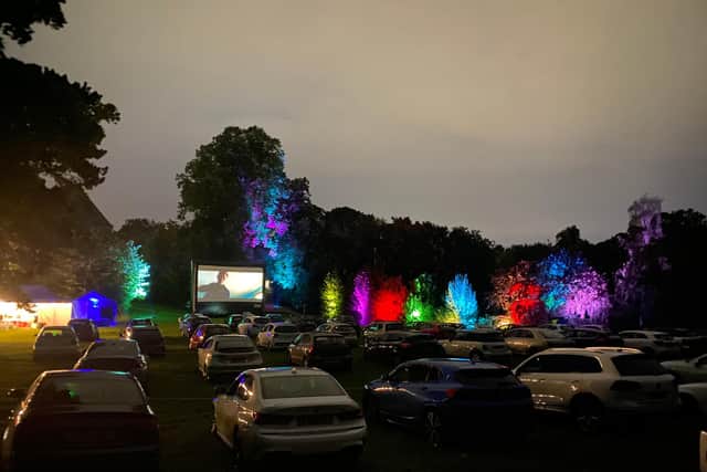 The Drive Thru Cinema in the grounds of the Kenwood Hall Hotel in July 2020. Picture: VeryCreative.