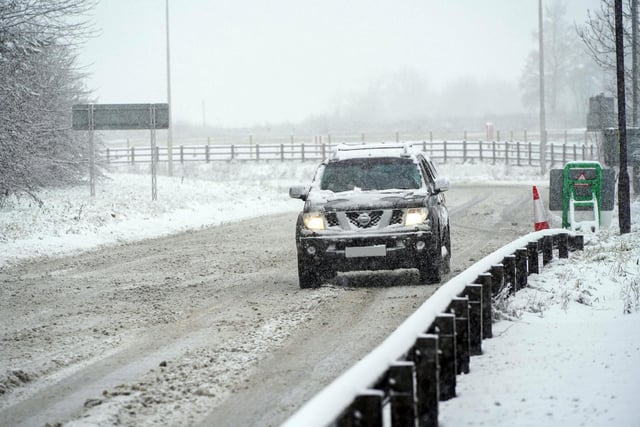 Snowy scenes at Tankersley in north Sheffield, proving the roads were best avoided today