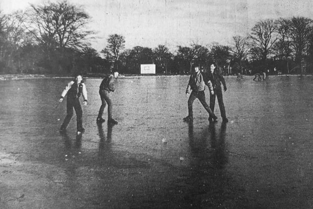When the pond freezes over ... go skating!
Many youngsters have done just that at Beveridge Park in Kirkcaldy, and this scene dates from 1984.