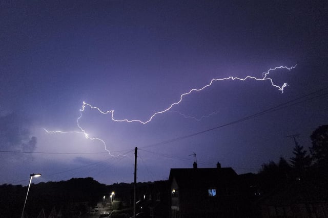 A dramatic bolt of lightning lit the skies of Endon, Staffordshire (Photo: Joe Porter)