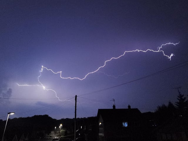 A dramatic bolt of lightning lit the skies of Endon, Staffordshire (Photo: Joe Porter)