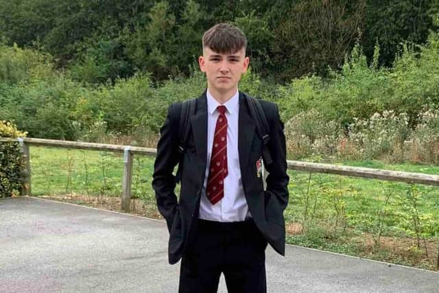 Ethan Bruce on his first day of sixth form at Wath Academy after suffering a stroke
