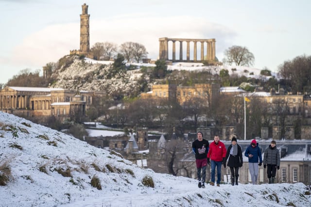 A view of Calton Hill from Holyrood Park