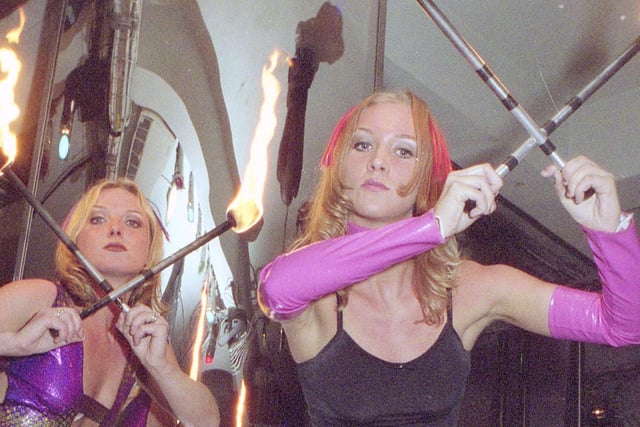 Fire eaters at Annabels nightclub in 2002. Does this bring back memories?