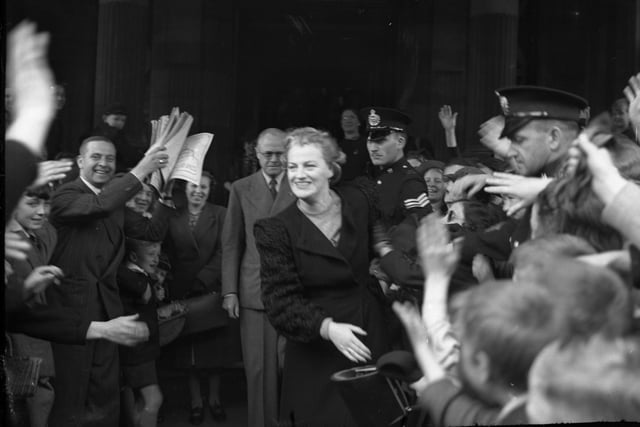 Gracie Fields gets a fantastic response on a visit to the area in 1941.