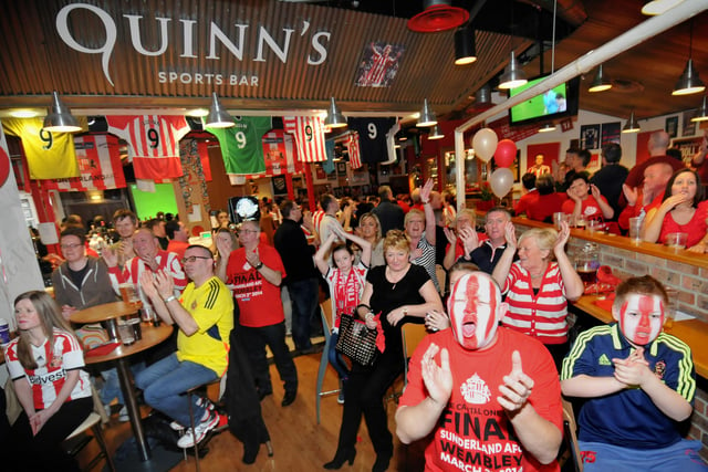 The Sunderland v Manchester City Capital One Cup final and these fans were watching in Quinn's Sports Bar at The Stadium of Light. Were you there?