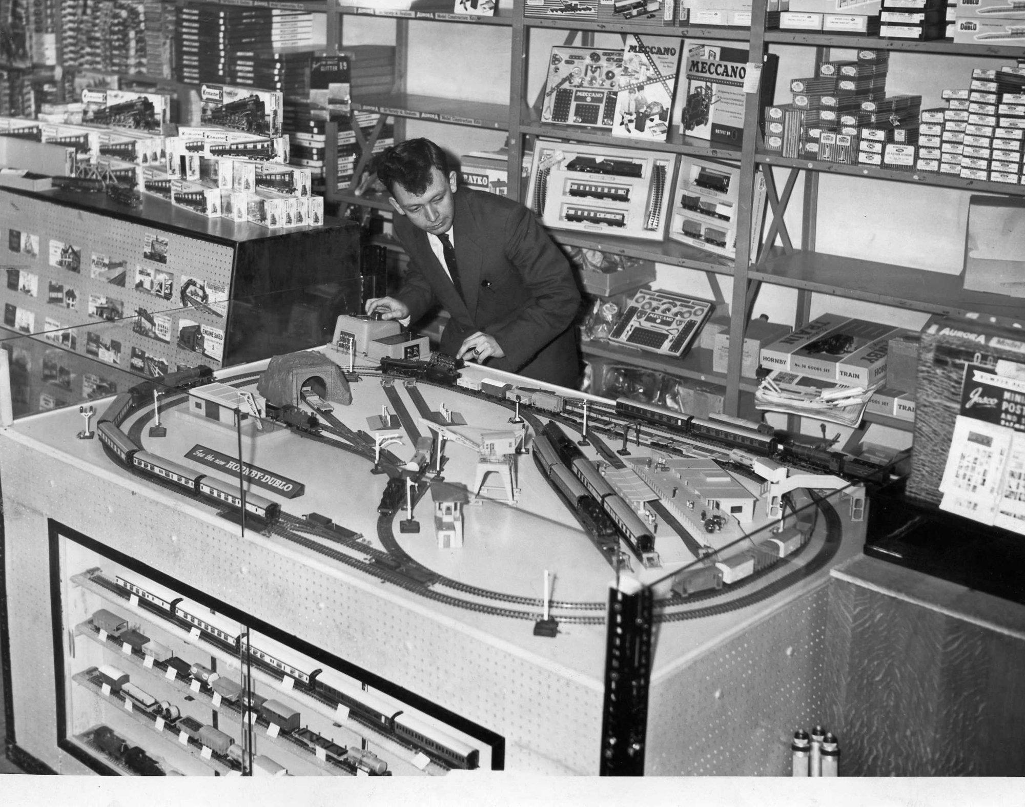 A model railway at Redgates in Sheffield city centre, a toy store so beloved by generations of Sheffield children that there's a plaque to remember it on the building that replaced it at the top of The Moor/Furnival Gate