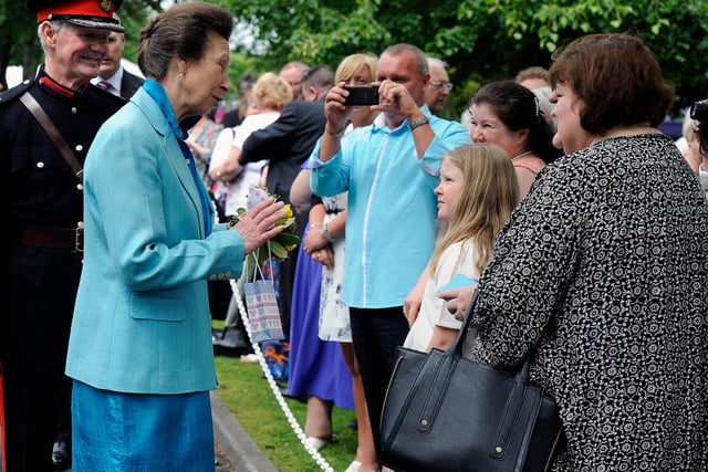 Princess Anne was always the centre of attention during her Strathcarron Hospice visits