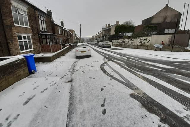 Snow has fallen in parts of Sheffield on higher ground like Crookes and Broomhill.