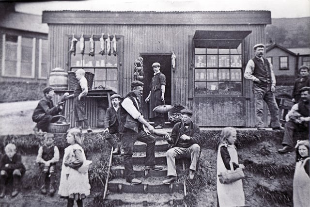 The village store in Birchinlee - the "Tin City" built for workmen constructing the Derwent Valley Dams - 1901-1914