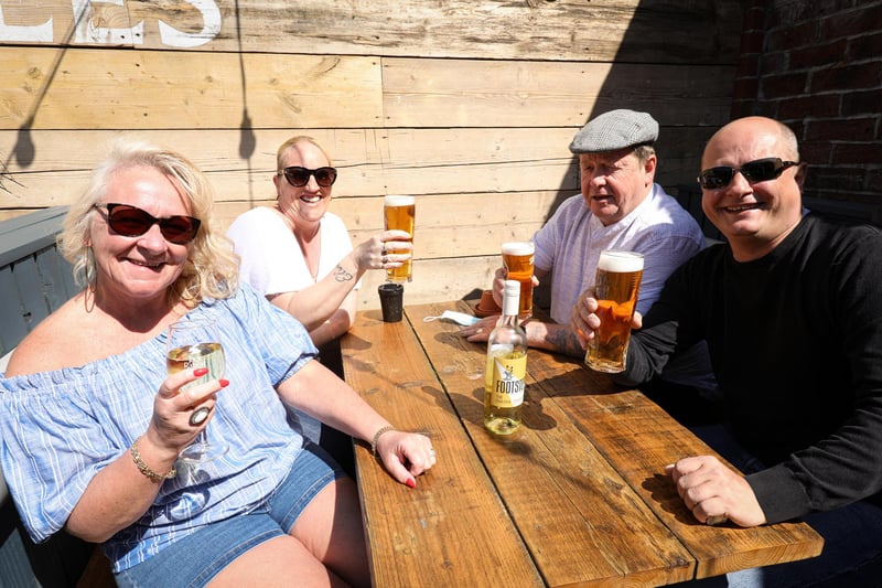 From left, Netty Higginbotham, Michelle Smith, Michael Higginbotham and Chris Smith at the Prince of Wales, Havant. Picture: Chris Moorhouse (jpns 240421-28)