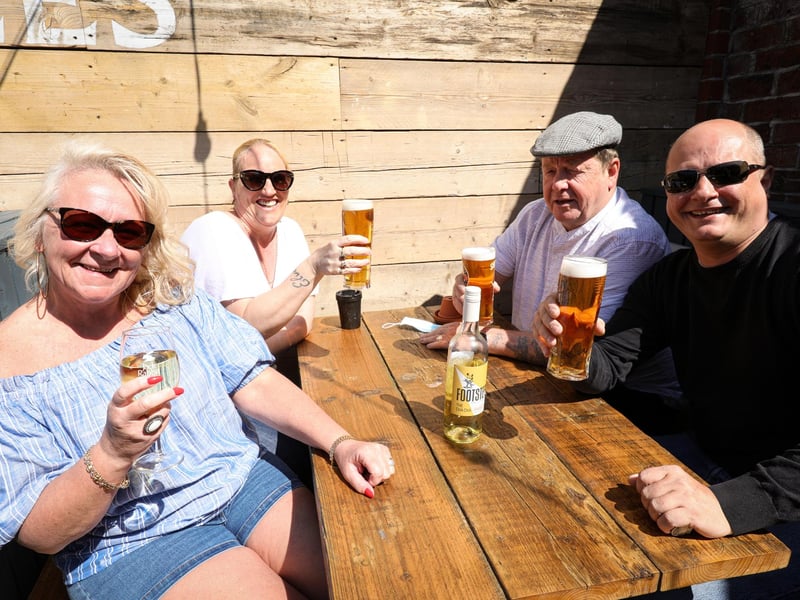 From left, Netty Higginbotham, Michelle Smith, Michael Higginbotham and Chris Smith at the Prince of Wales, Havant. Picture: Chris Moorhouse (jpns 240421-28)