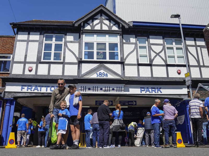 Portsmouth fans outside Fratton Park.