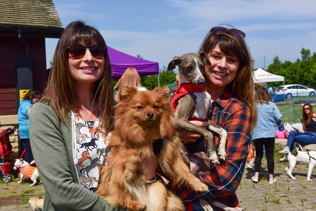 Helen and Katherine Inch of Thornley with their beloved dogs Flyn and Bobby at the event in 2018.