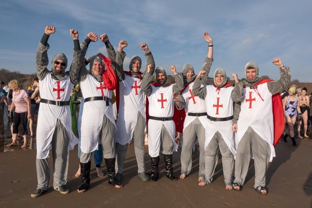 NewYear's Day dippers at Alnmouth Beach earlier this year.