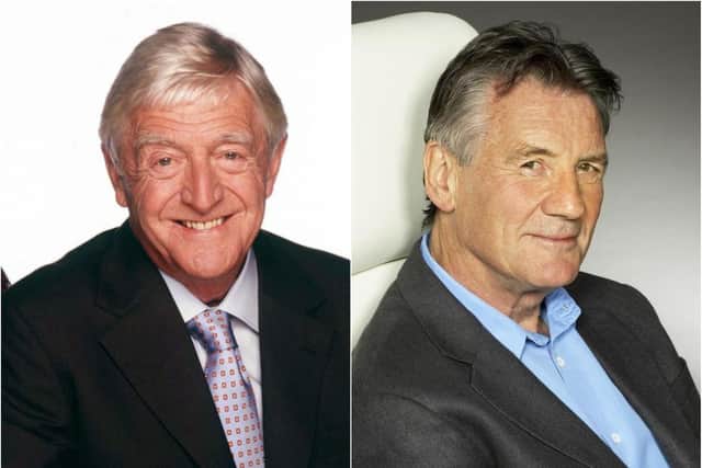 Sir Michael Parkinson and Sir Michael Palin have backed the Covid vaccine.