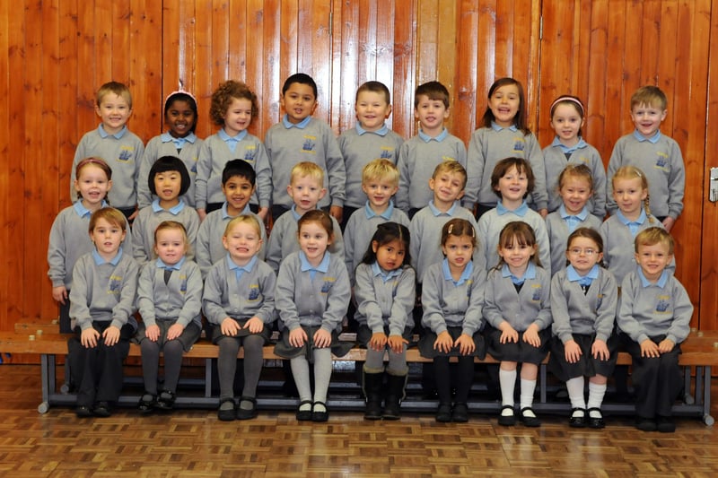 Mrs Dunn's reception class at St Bedes RC Primary School, South Shields, in 2012. Can you spot someone you know?