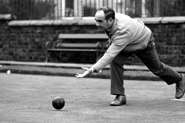 Away from politics ...  Harry Ewing bowling in Falkirk.