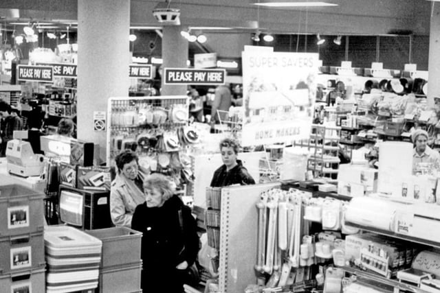 Shoppers in the kitchenware department of Atkinsons on The Moor, Sheffield, at some point during the 1980s or 1990s. The exact date is unknown