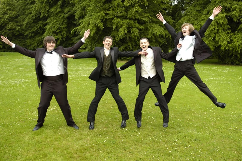 Fab four but who are the students jumping for joy at their prom?