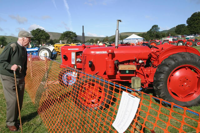 Vintage tractors in the shadow of Mam Tor at Hope Show in 2007