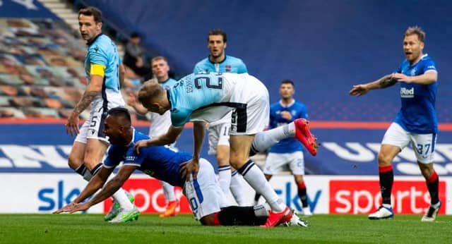 Alfredo Morelos won Rangers' penalty and is heading off on international duty with Colombia (Photo by Alan Harvey / SNS Group)