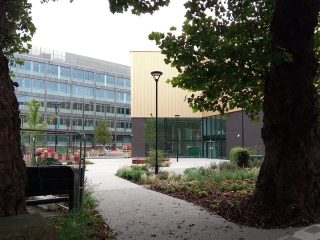 The landscaped area behind the Danum Gallery, Library and Museum now looks complete