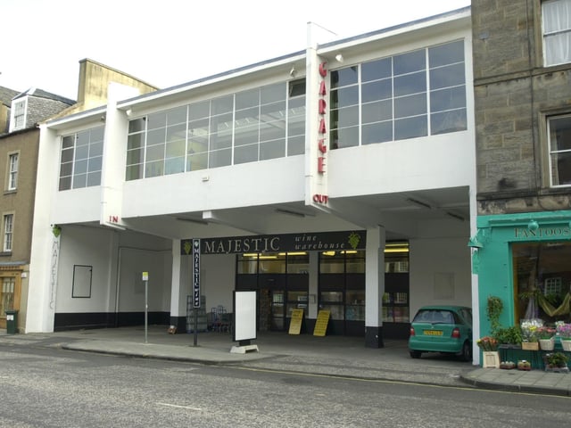 The Causewayside garage designed by Basil Spence in 1933 is now a wine emporium.