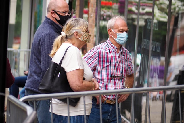 Until earlier this year the sight of most people wearing masks in public would have been deeply unusual - now it has become the norm, as this photo from July shows.